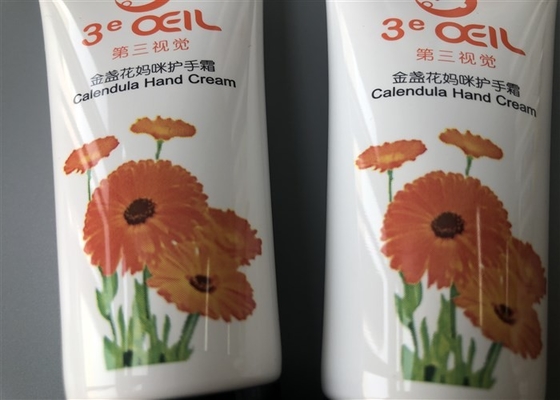 30g White Hand Cream Tube Packaging Chamomile Offset Glossy Printing With Flip Top Cap