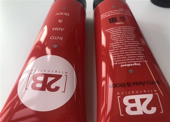 2B Red Color Hand Cream Tube Packaging Diameter 40mm 2 Color Tail Sealed
