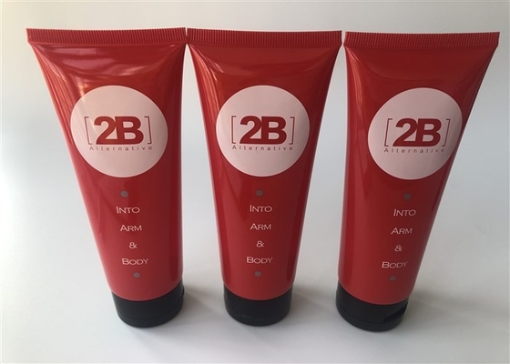 2B Red Color Hand Cream Tube Packaging Diameter 40mm 2 Color Tail Sealed
