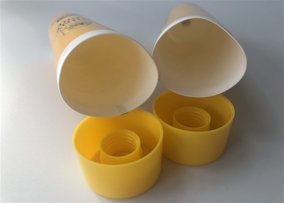 Full Printed Yellow Offset Empty Hand Cream Tubes With Silver Hot Stamping Foil Seal