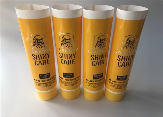 Full Printed Yellow Offset Empty Hand Cream Tubes With Silver Hot Stamping Foil Seal