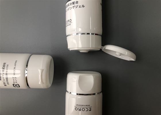 MARINE Cleansing Gel 130g Milk Plastic Cosmetic Tubes With Press Cover Hotstamping Silver Edge
