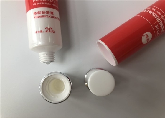 White Pearl Offset Glossy Vanish Plastic Tube Packaging 30g Silver Ring Top Cap