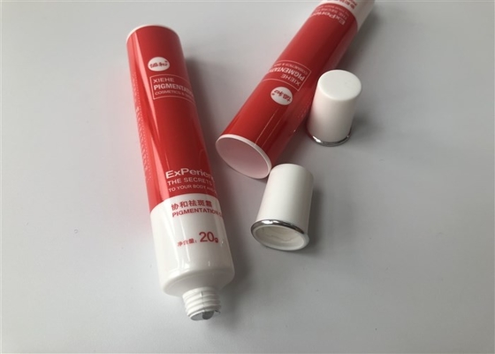 White Pearl Offset Glossy Vanish Plastic Tube Packaging 30g Silver Ring Top Cap