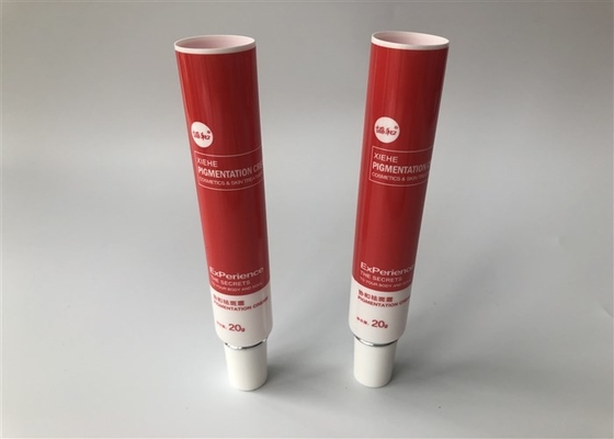 White Pearl Offset Glossy Vanish Plastic Tube Packaging 30g Silver Ring Top Cap