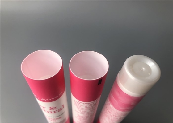 Milk White Empty Cream Tubes / Round Flat Cap Cosmetic Tube Packaging