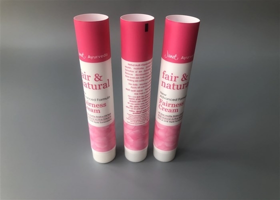 Milk White Empty Cream Tubes / Round Flat Cap Cosmetic Tube Packaging